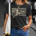 Camo Patriotic Mallard Duck Camouflage Flying Duck Hunting T-Shirt Gifts for Her