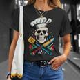 Chef Calavera Cráneo De Cocinero Cráneo De Chef Camiseta unisex Regalos para ella