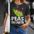 Christmas Pun Lover Peas On Earth World Peace Vegan T-Shirt Gifts for Her
