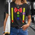 Clown Costume Group Costumes Carnival With Braces Bow Tie T-Shirt Geschenke für Sie