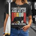 I Like Coffee And My Cat Maybe 3 People Siberian Cat Lover Camiseta unisex Regalos para ella