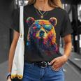 Cool Bear Portrait With Sunglasses Watercolour Bear T-Shirt Geschenke für Sie