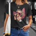 Cool Retro Cupid Leopard Peace Sign Valentines Day For Girls T-Shirt Gifts for Her