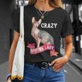 Crazy Sphynx Lady Sphinx Cat Lovers Raza Gato Gato Camiseta unisex Regalos para ella