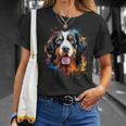 Cute Bernese Mountain Dog On Painted Bernese Mountain Dog T-Shirt Geschenke für Sie