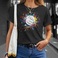 Cuteolleyball Ball Watercolor Colorful Paint Splash T-Shirt Geschenke für Sie