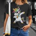 Dabbing Unicorn Costume Rainbow Colourful Carnival Fancy Dress T-Shirt Geschenke für Sie