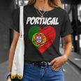 De La Bandera Del Corazón De Portugal I Love Portugal Camiseta unisex Regalos para ella