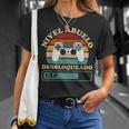 Día Del Padre Chicos Gamer Nivel Abuelo Desbloqueado Gaming Camiseta unisex Regalos para ella