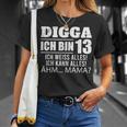 With Digga Ich Bin 13 Ich Weiß Alles Ich Kann Alles 13Th Birthday T-Shirt Geschenke für Sie