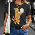 Divertido Gato Jugando Pandereta Regalo Lindo Gatito Músico Fan Camiseta unisex Regalos para ella