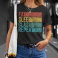 Eat Sleep Clash Repeat Gaming Clans Vintage Distressed T-Shirt Gifts for Her