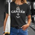 El Capitanintage Blanc Gauche Ancre Bateau &Oile T-Shirt Cadeaux pour elle
