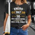 Enero 1967 58 Años Hombre Cumpleaños Regalo Enero 1967 Camiseta unisex Regalos para ella