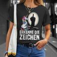 Erkenne Die Zeichen Einhorn Schatten Lustiger Spruch Einhorn T-Shirt Geschenke für Sie