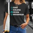Essen Schlafen Zocken Wiederholen Gaming Zocker T-Shirt Geschenke für Sie