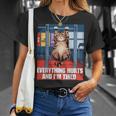 Cat Gym Meme Everything Hurts Gym Hilarious Cat Gym Camiseta unisex Regalos para ella