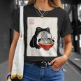 Grumpy Frog Ramen Sumi-E Kawaii Ink Painting Japanese T-Shirt Gifts for Her