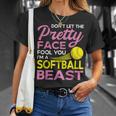 Softball Girl With Pretty Face T-Shirt Gifts for Her