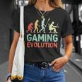Gaming Evolution Humorideojuego Diciendo Divertido Gamers Camiseta unisex Regalos para ella