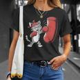 Gimnasio Entrenamiento Gato Divertidos Puñetazos Boxer Cat Camiseta unisex Regalos para ella