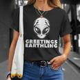 Greetings Earthling Alien For Nager T-Shirt Geschenke für Sie