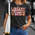 Groovy Library Vibes Women Retro School Library T-Shirt Gifts for Her