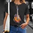 Guitar Player Gittare Watercolour Splash Electric Guitar T-Shirt Geschenke für Sie