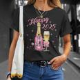 Happy 2025 Happy New Year New Year Sparkling Wine Party T-Shirt Geschenke für Sie