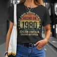 Hecho En 1980 45 Años Cumpleaños Divertido Regalo 45 Años Camiseta unisex Regalos para ella