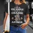 Homme Humour Chasseur Sanglier J'aime La Chasse Et L'apéro T-Shirt Cadeaux pour elle