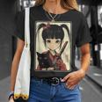 Japanese Gothic Kawaii Anime Samurai Cat Mom Woman Girls T-Shirt Gifts for Her