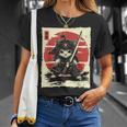 Japanese Samurai Cat Kawaii Ninja Cat T-Shirt Gifts for Her