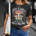 Just A Girl Who Loves Mushrooms Retro Nature N Cute T-Shirt Gifts for Her
