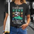 I Kicked 100 Days Of School Soccer Player Sports 100Th Day T-Shirt Gifts for Her