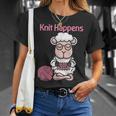 Knit Happens Cute Knitting Sheep For Knitters T-Shirt Gifts for Her