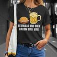 Leberkas Und Bier Darum Bin I Hier Leberkäse Sauf Slogan T-Shirt Geschenke für Sie