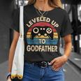 Leveled Up To Godfather Retro Promocionado A Padrino Regalo Camiseta unisex Regalos para ella