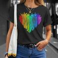 LGBTQ Pride I Love You Hand Sign Rainbow Heart ASL Ally T-Shirt Gifts for Her