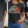 Long Beachintage California Beach Rétro Coucher De Soleil T-Shirt Cadeaux pour elle