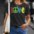 Love Peace Sign Symbol World Planet Freedom Hippie Kindness T-Shirt Gifts for Her