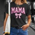 Mama Coquette Bow Groovy Pink Floral Mother's Day Mom Life T-Shirt Gifts for Her
