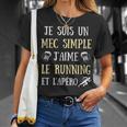 Mec Simple Running Apéro Homme Humour Course À Pied Cadeau T-Shirt Cadeaux pour elle
