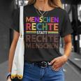 Menschenrechte Statt Rechte Menschen Regenbogen Spruch T-Shirt Geschenke für Sie