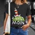 Moin North Sea Lighthouse Motif I North Sea Island Sheep T-Shirt Geschenke für Sie