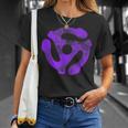 Music Turntable Record Dj Purple 45 Rpm Adapter Camiseta unisex Regalos para ella