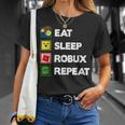 Noob And Professional Gamer Eat Sleep Robux Repeat T-Shirt Gifts for Her