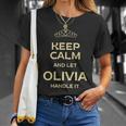 Olivia Keep Calm Prénom Unique Insolite T-Shirt Cadeaux pour elle