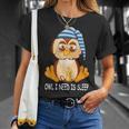 Owl Night Owl Sleeping Cap Nightgown Pyjamas Owl T-Shirt Geschenke für Sie