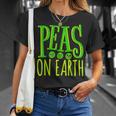Peas On Earth Pea Lover Pun International Day Of Peace T-Shirt Gifts for Her